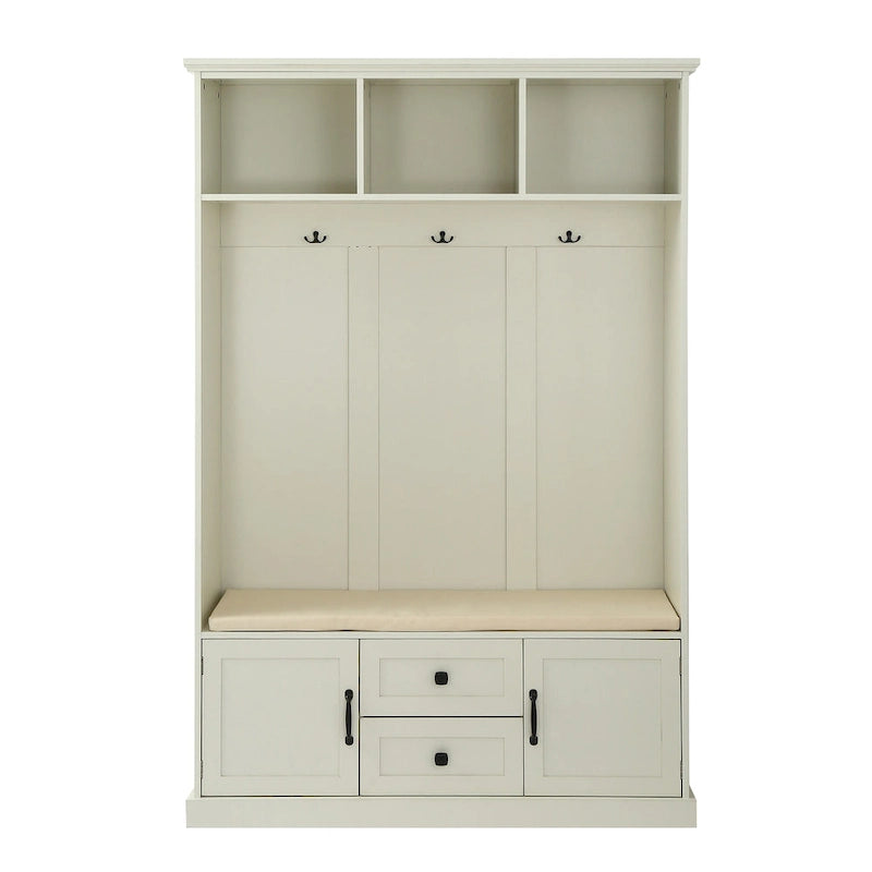 Round Wood Side Table with Bottom Storage Shelf