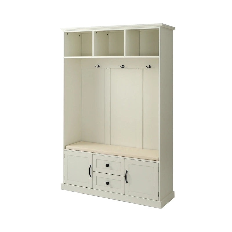 Round Wood Side Table with Bottom Storage Shelf