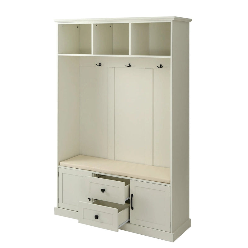Round Wood Side Table with Bottom Storage Shelf