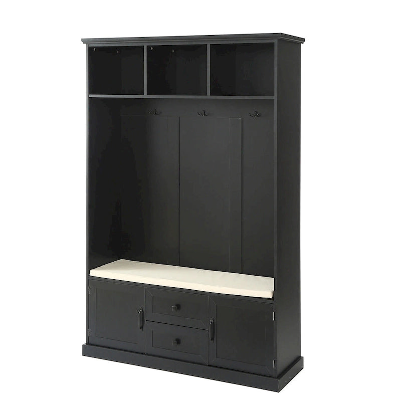 Round Wood Side Table with Bottom Storage Shelf