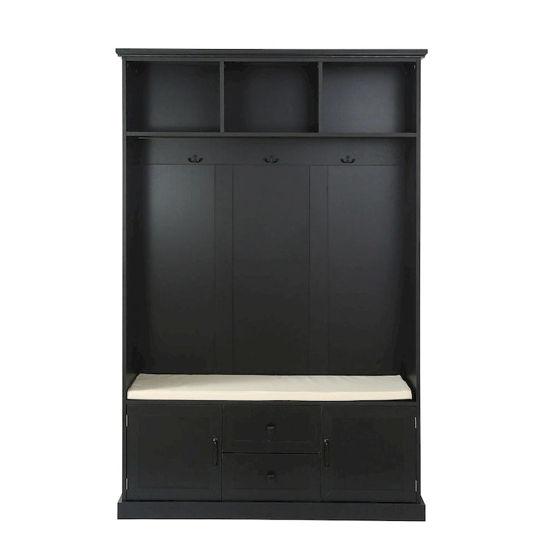 Round Wood Side Table with Bottom Storage Shelf