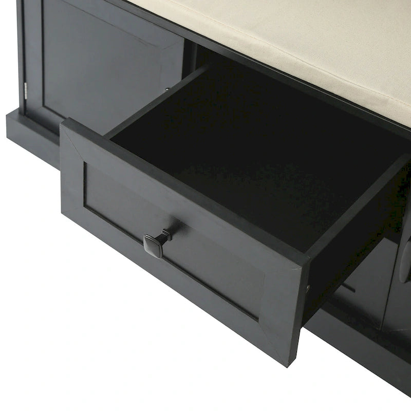 Round Wood Side Table with Bottom Storage Shelf