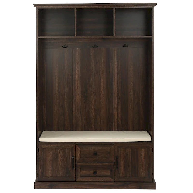 Round Wood Side Table with Bottom Storage Shelf