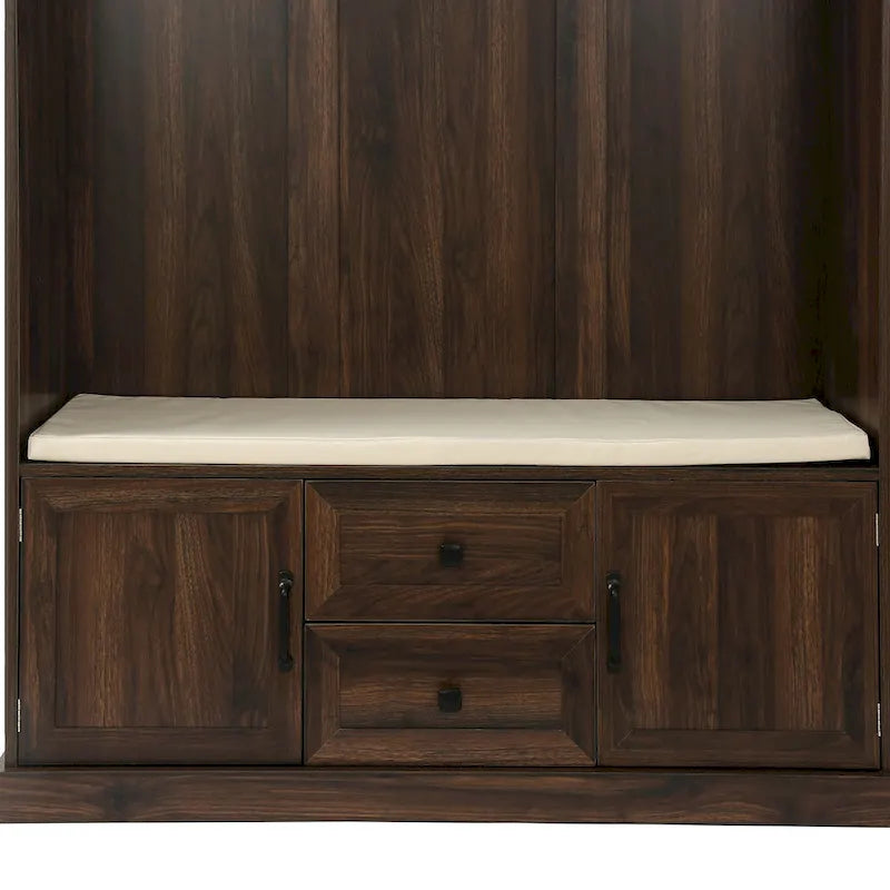 Round Wood Side Table with Bottom Storage Shelf
