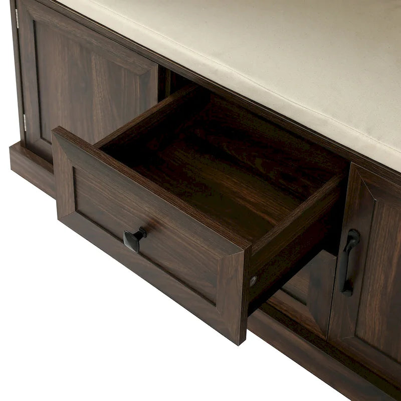 Round Wood Side Table with Bottom Storage Shelf