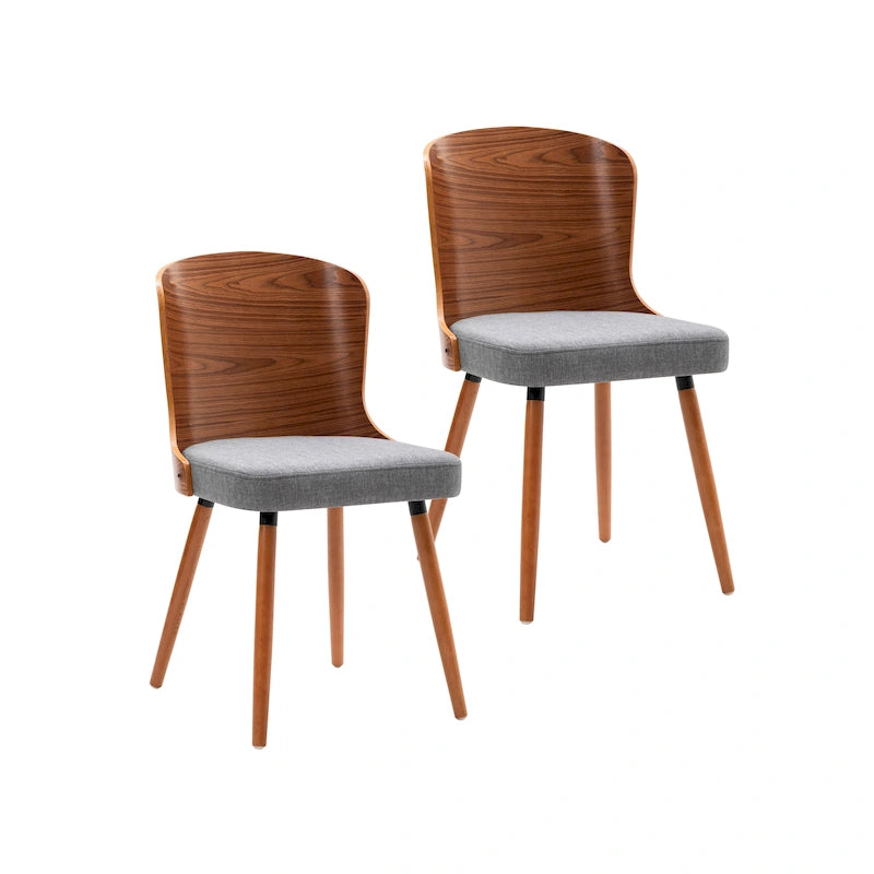 Armless Dining Chairs Set of 2 with Beech Wood Back & Legs