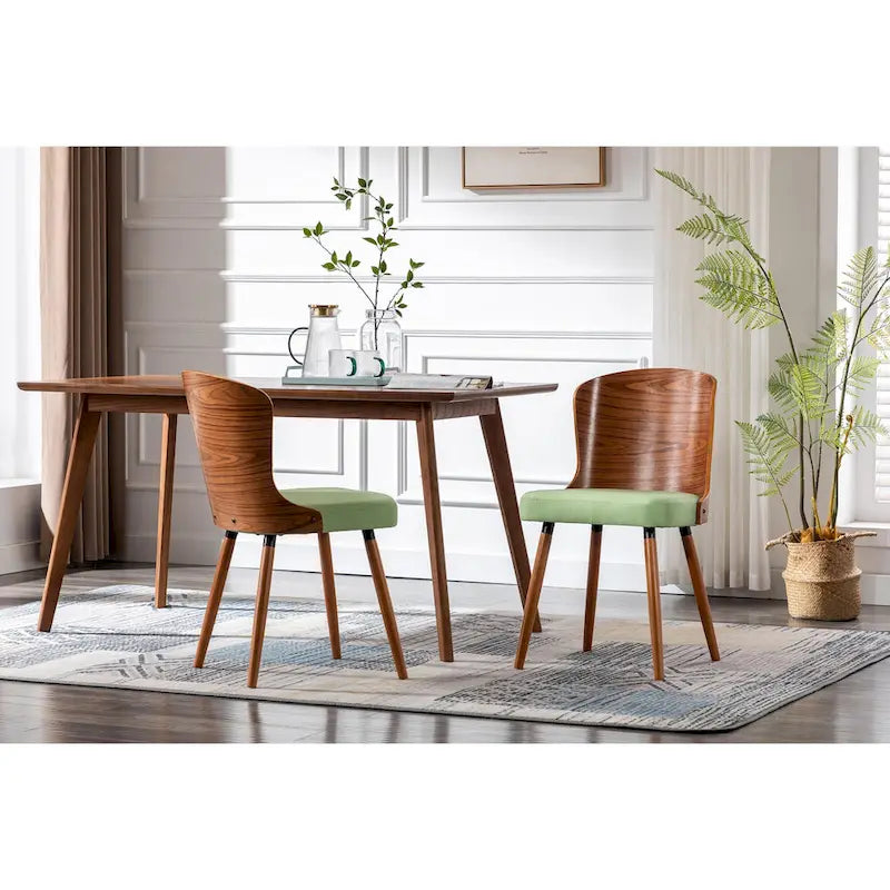 Armless Dining Chairs Set of 2 with Beech Wood Back & Legs