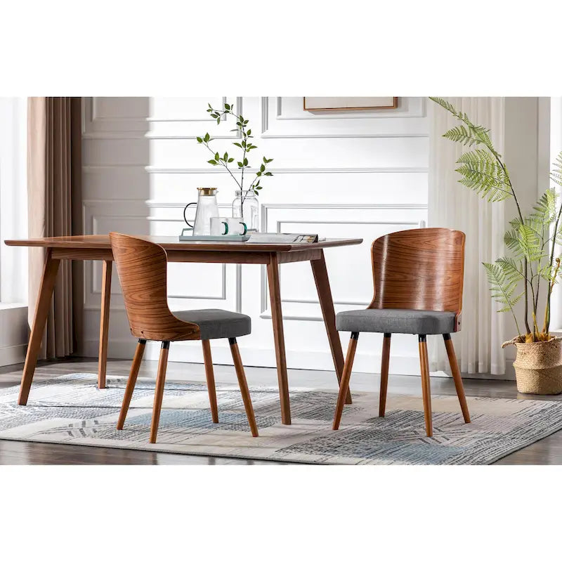Armless Dining Chairs Set of 2 with Beech Wood Back & Legs