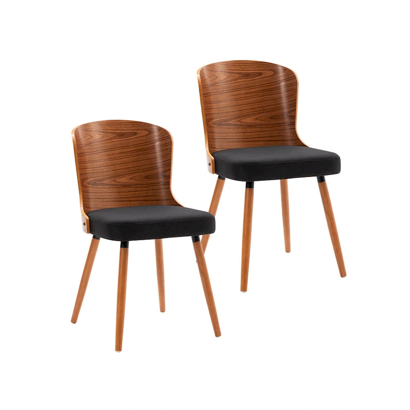 Armless Dining Chairs Set of 2 with Beech Wood Back & Legs