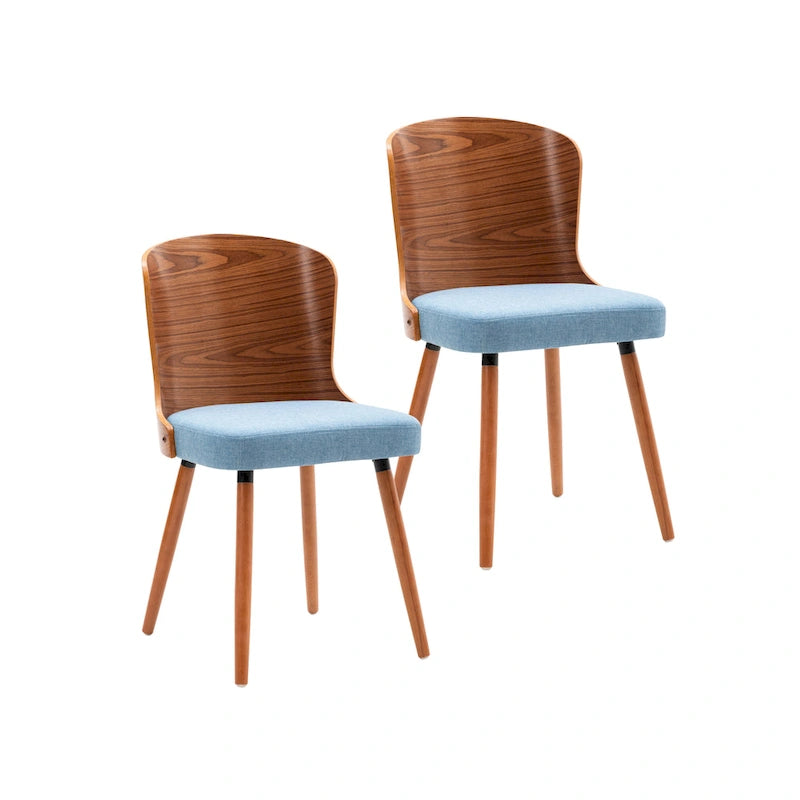 Armless Dining Chairs Set of 2 with Beech Wood Back & Legs