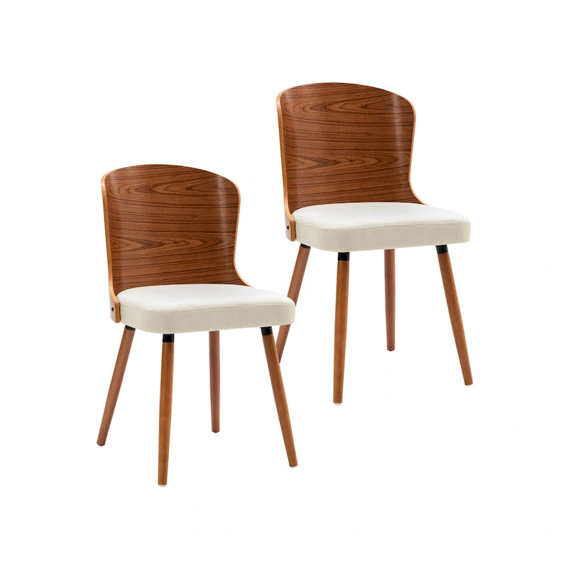 Armless Dining Chairs Set of 2 with Beech Wood Back & Legs