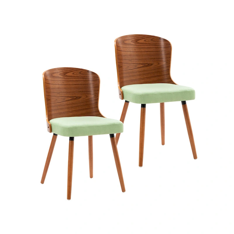 Armless Dining Chairs Set of 2 with Beech Wood Back & Legs