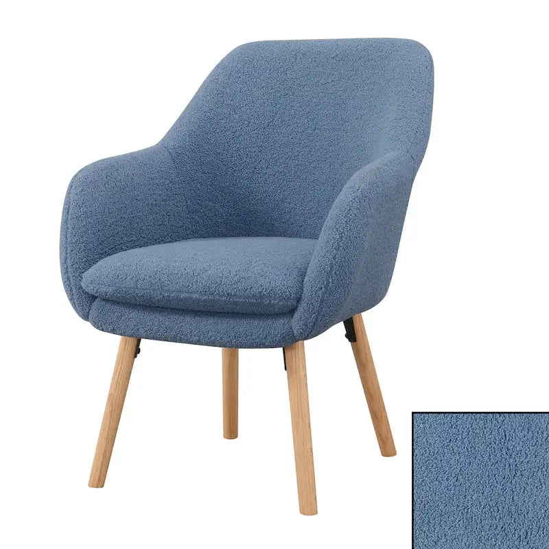 Wingback Sherpa Accent Armchair with Detachable Foam Cushion