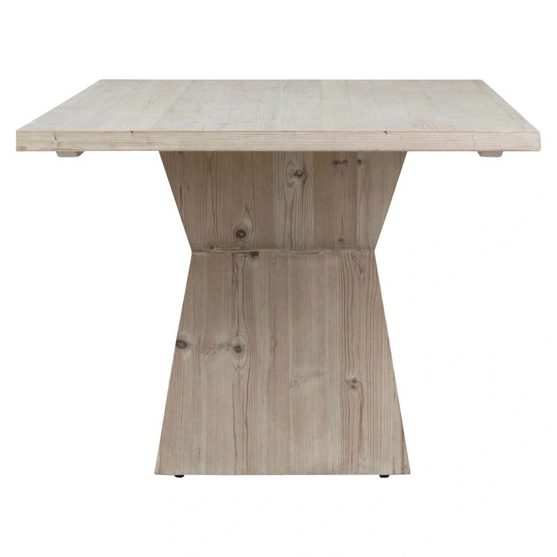 79-Inch Reclaimed Pine Dining Table with Honeycomb Pedestal Base