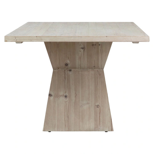 79-Inch Reclaimed Pine Dining Table with Honeycomb Pedestal Base