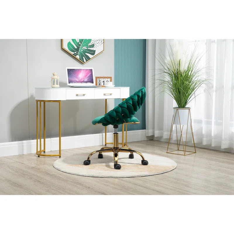 Velvet 360° Swivel Office Chair with Ergonomic Curved Back - 250 lb Capacity