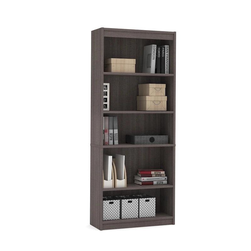 L-Shaped Home Office Desk Set with Lateral File Cabinet and Bookcase
