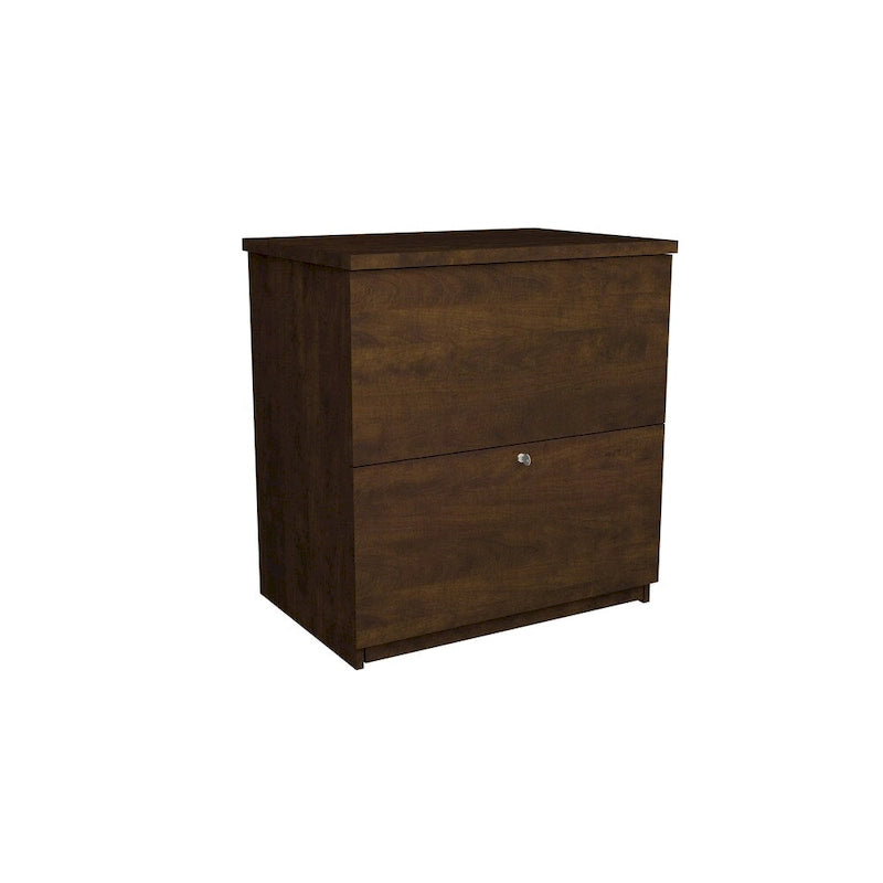 L-Shaped Home Office Desk Set with Lateral File Cabinet and Bookcase