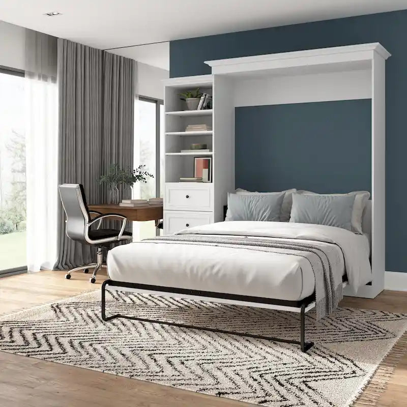 Queen Murphy Bed with Closet Organizer and Drawers - 92W