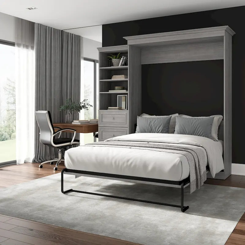 Queen Murphy Bed with Closet Organizer and Drawers - 92W