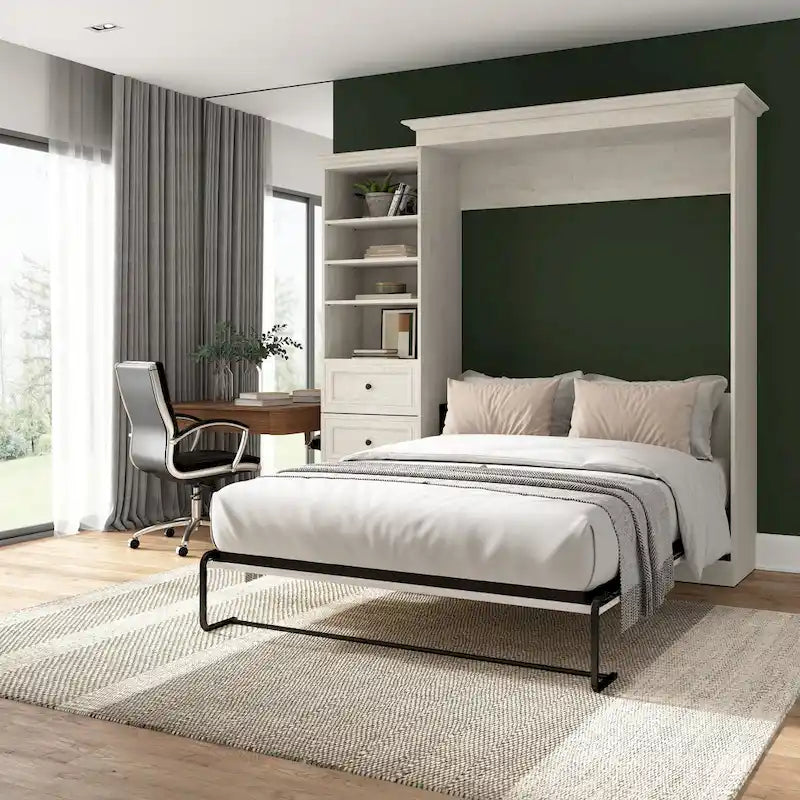 Queen Murphy Bed with Closet Organizer and Drawers - 92W