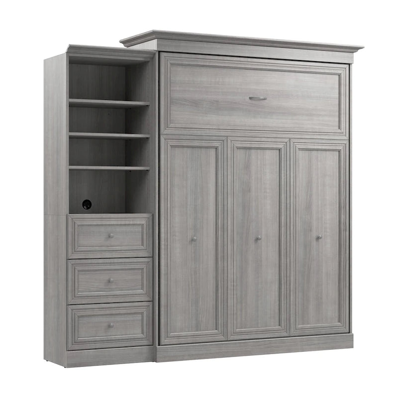 Queen Murphy Bed with Closet Organizer and Drawers - 92W