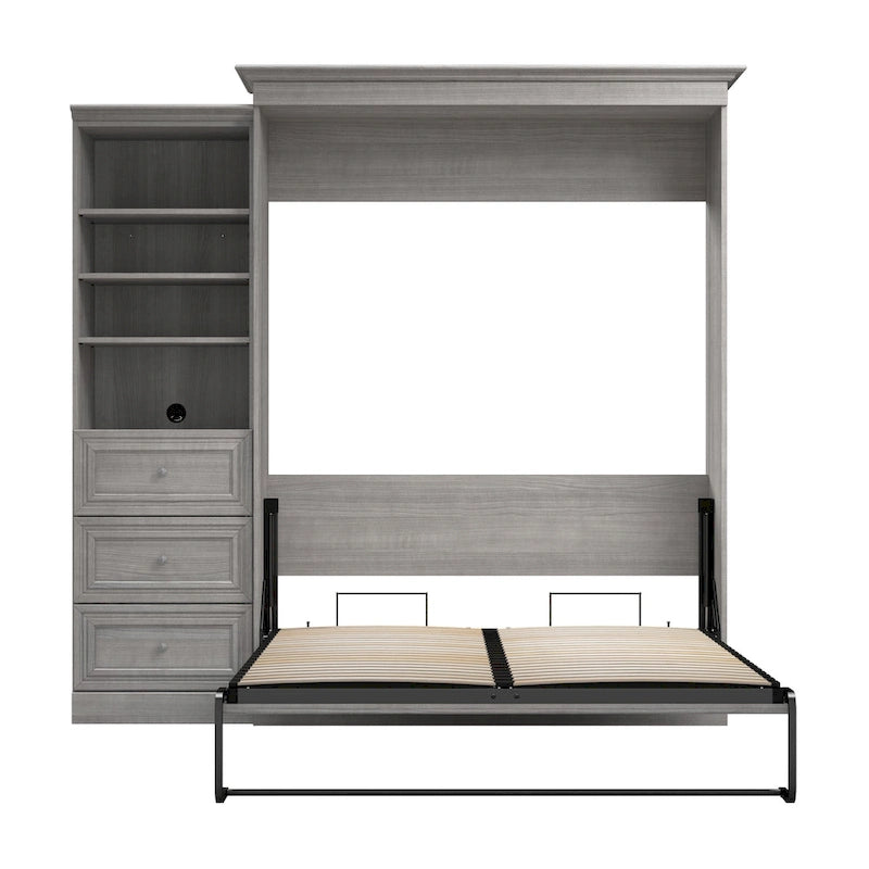 Queen Murphy Bed with Closet Organizer and Drawers - 92W