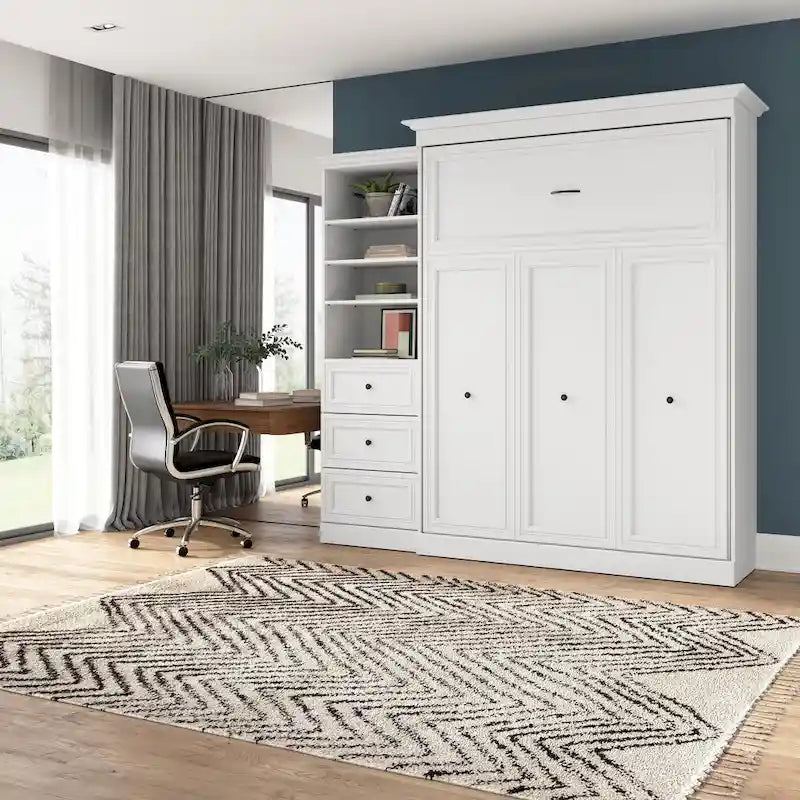 Queen Murphy Bed with Closet Organizer and Drawers - 92W