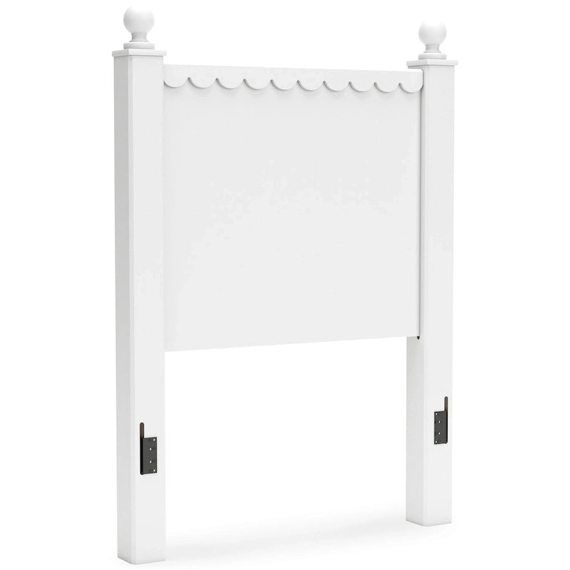 White Scalloped Panel Headboard - Twin and Full Sizes