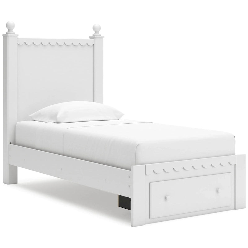 White Scalloped Panel Headboard - Twin and Full Sizes
