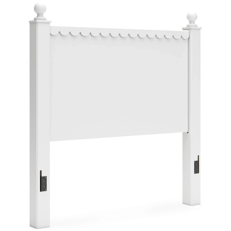 White Scalloped Panel Headboard - Twin and Full Sizes