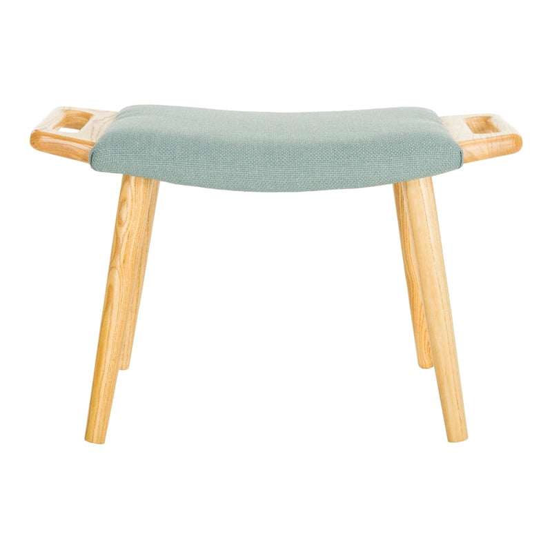 Mid-Century Scandinavian Bench with Elm Wood Frame - 12W x 25D x 15H