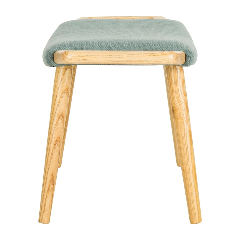 Mid-Century Scandinavian Bench with Elm Wood Frame - 12W x 25D x 15H