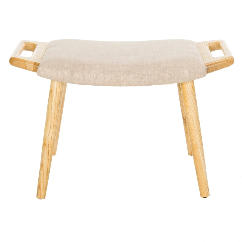 Mid-Century Scandinavian Bench with Elm Wood Frame - 12W x 25D x 15H