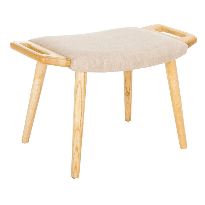 Mid-Century Scandinavian Bench with Elm Wood Frame - 12W x 25D x 15H