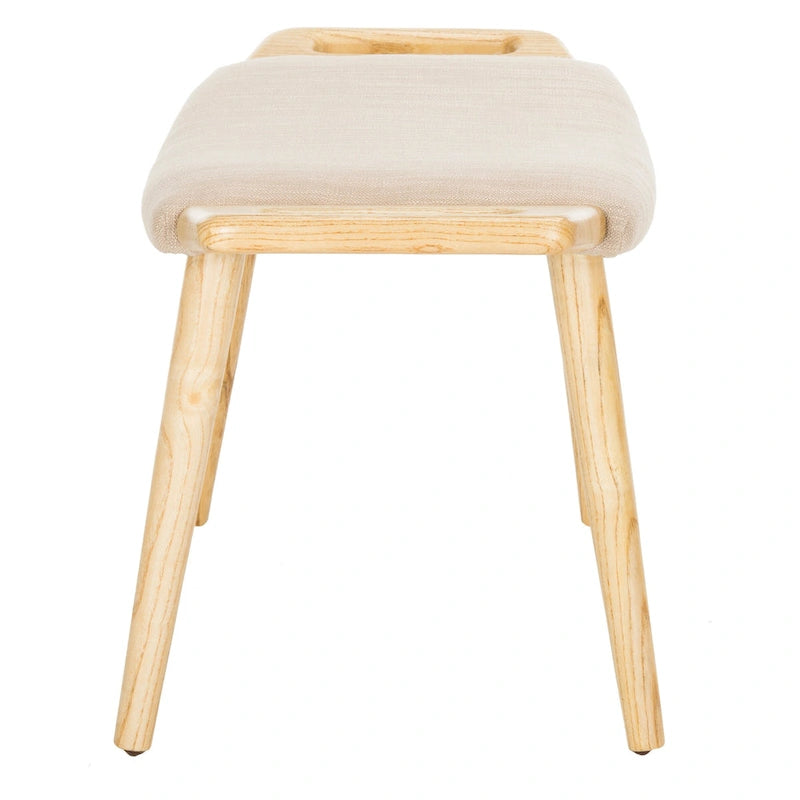 Mid-Century Scandinavian Bench with Elm Wood Frame - 12W x 25D x 15H