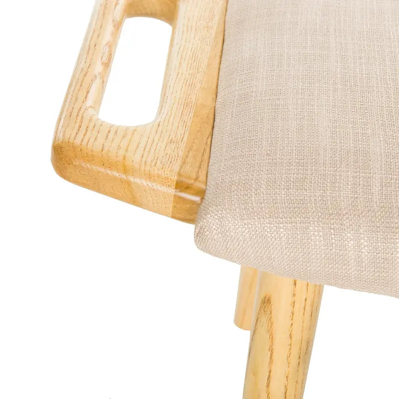 Mid-Century Scandinavian Bench with Elm Wood Frame - 12W x 25D x 15H