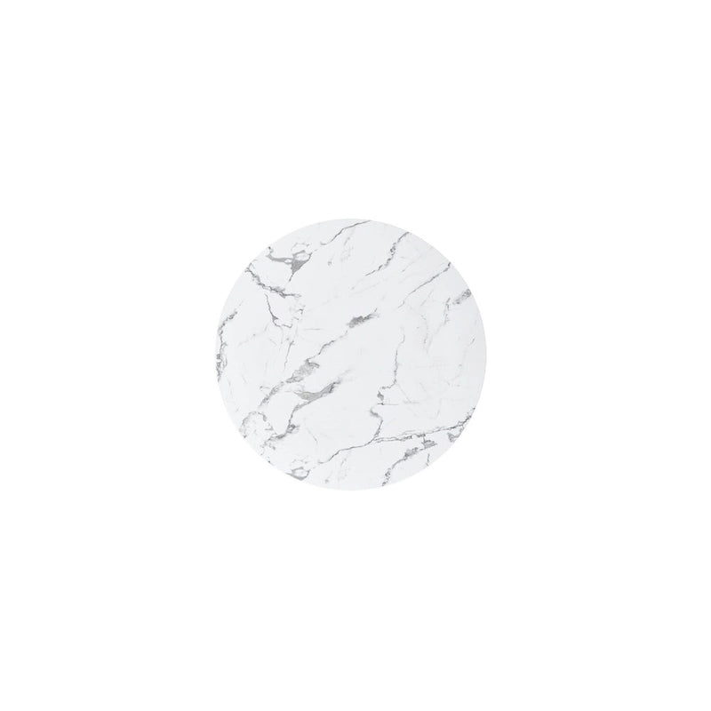 60-Inch Round Marble Dining Table with Cubical Marble Base