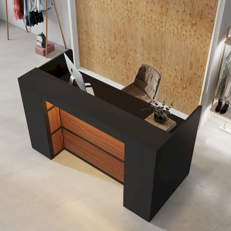 Large LED Reception Desk for Salon, Office, Lobby and Retail - Counter Storage