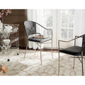 Black Rattan Arm Chair with Stainless Steel Frame - Set of 2