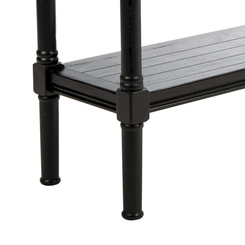 British Colonial Console Table with Bottom Shelf - 32W x 12D x 30H