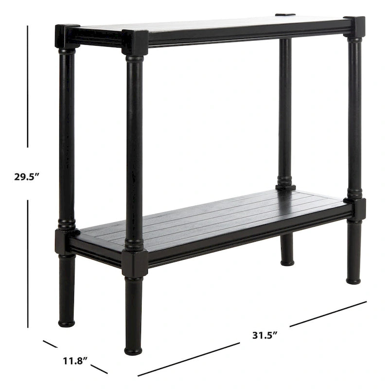 British Colonial Console Table with Bottom Shelf - 32W x 12D x 30H