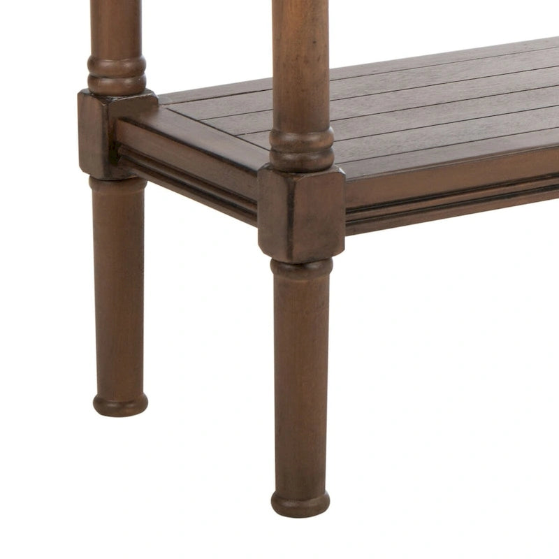 British Colonial Console Table with Bottom Shelf - 32W x 12D x 30H