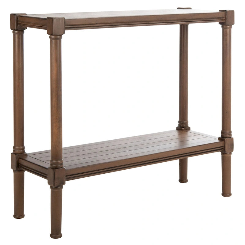 British Colonial Console Table with Bottom Shelf - 32W x 12D x 30H