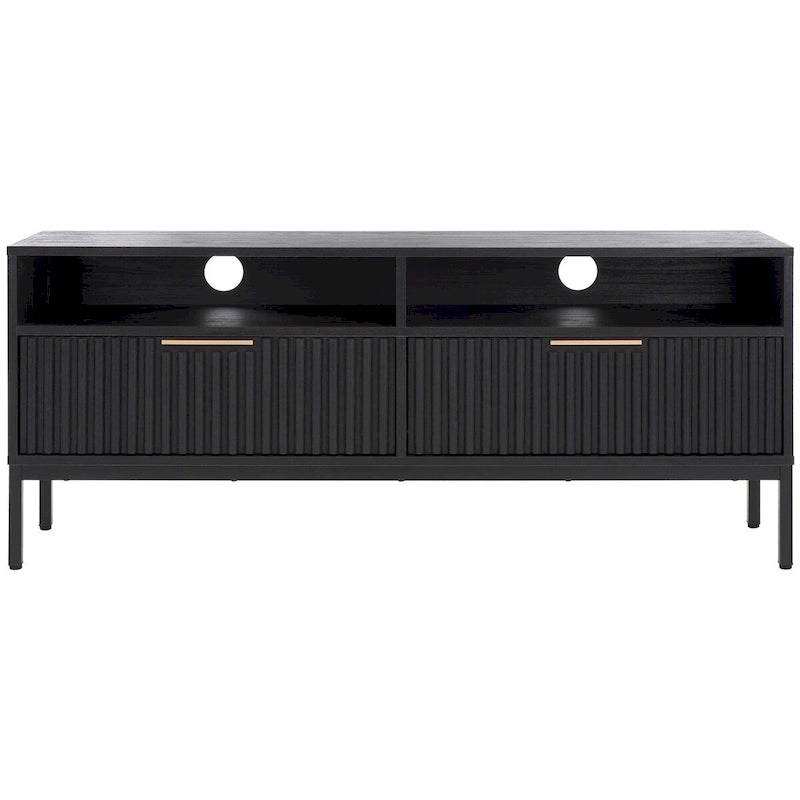 2-Drawer 2-Shelf Entertainment Media Stand - Fits TVs Up to 65 Inches
