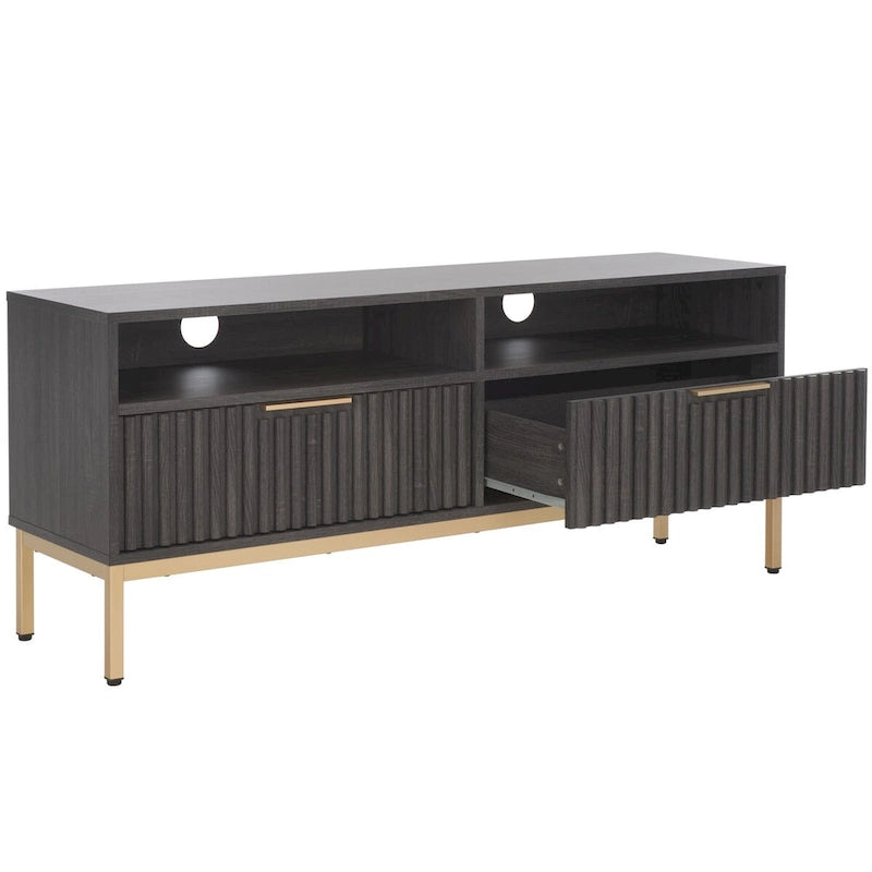 2-Drawer 2-Shelf Entertainment Media Stand - Fits TVs Up to 65 Inches