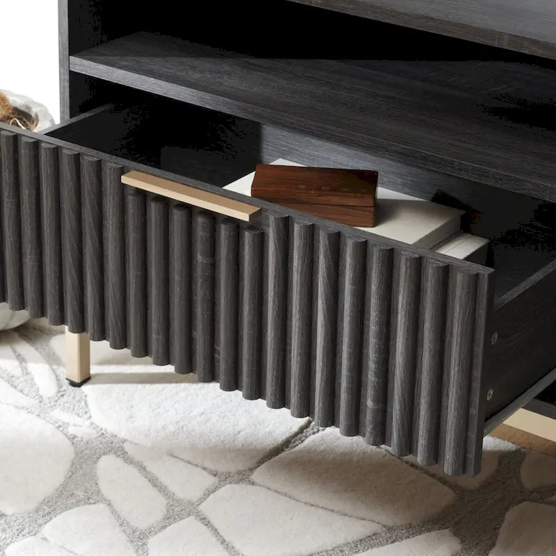 2-Drawer 2-Shelf Entertainment Media Stand - Fits TVs Up to 65 Inches
