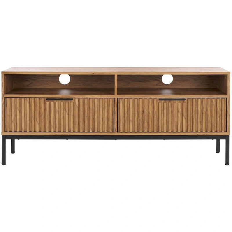 2-Drawer 2-Shelf Entertainment Media Stand - Fits TVs Up to 65 Inches
