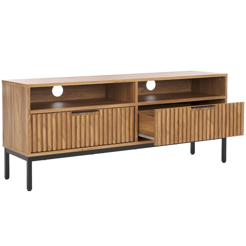 2-Drawer 2-Shelf Entertainment Media Stand - Fits TVs Up to 65 Inches