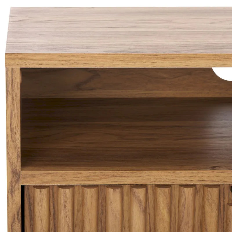 2-Drawer 2-Shelf Entertainment Media Stand - Fits TVs Up to 65 Inches